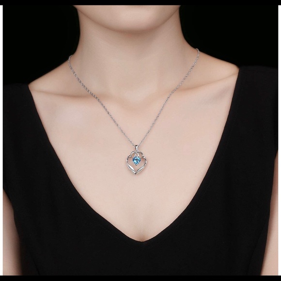 Silver Natural Gemstone Pendant Necklace BRAND NEW - Picture 5 of 5